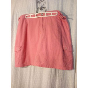 Fresh Produce Women's Pink Cotton Skort Size Large Buckle Side Waist Button Zip